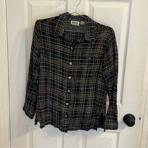 Vintage Chico's Woven Silk Button Down